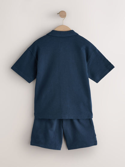 Dsiney Kidz - Navy Revere Button Through Shirt and Shorts Set (3-16yrs) image 7