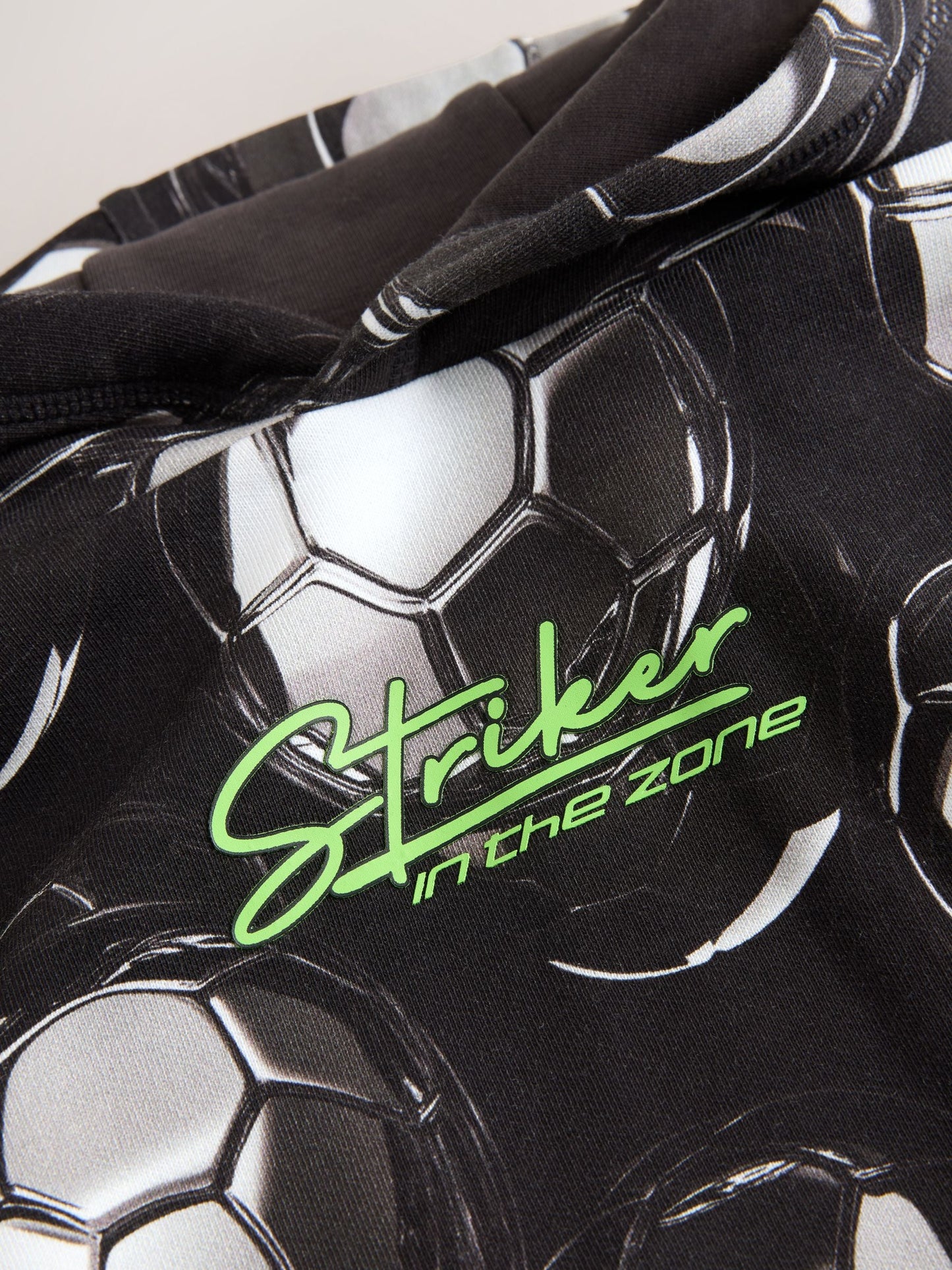 Black Football Print Older Boys Graphic Print Hoodie (3-16yrs)