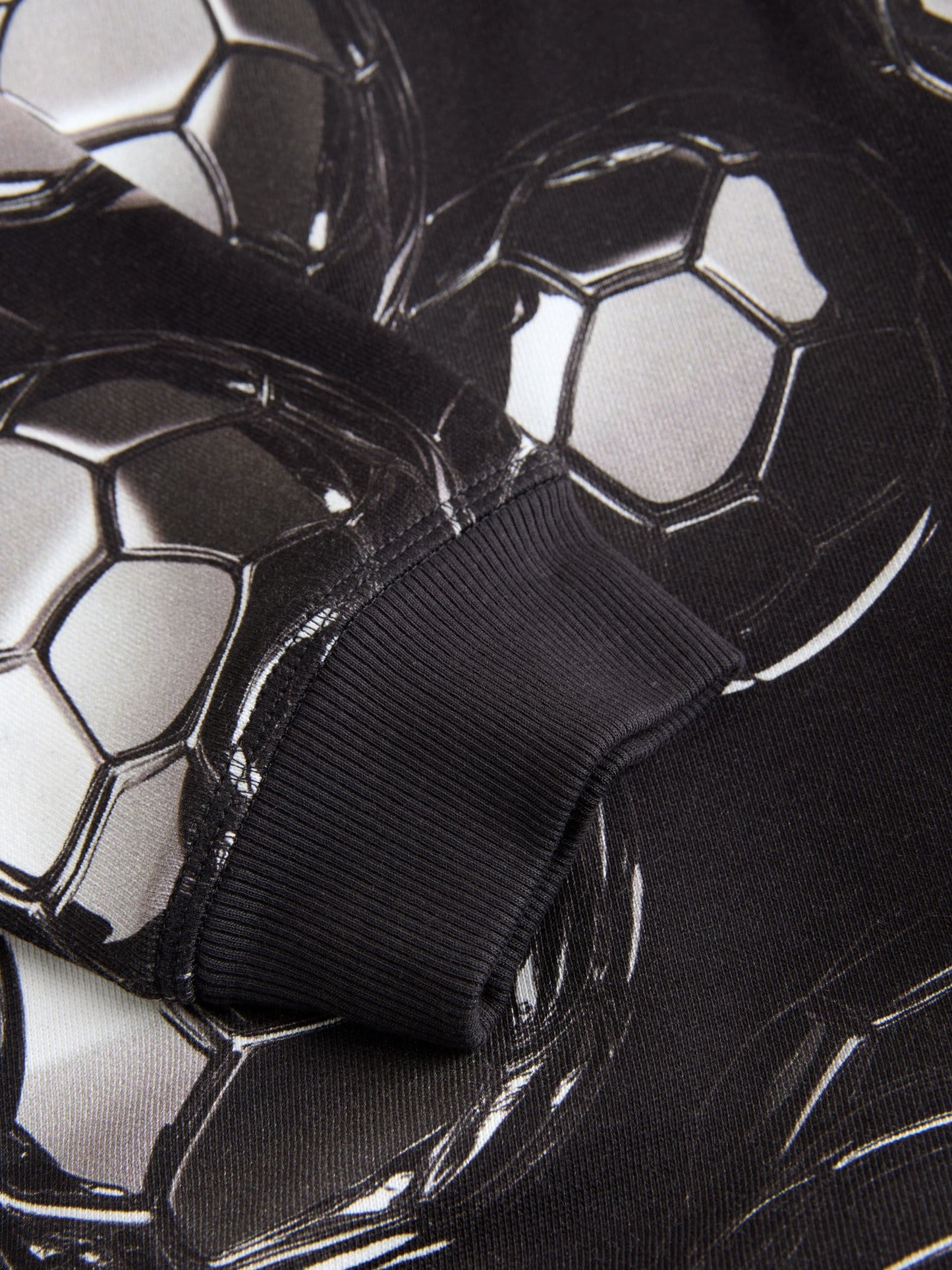 Black Football Print Older Boys Graphic Print Hoodie (3-16yrs)