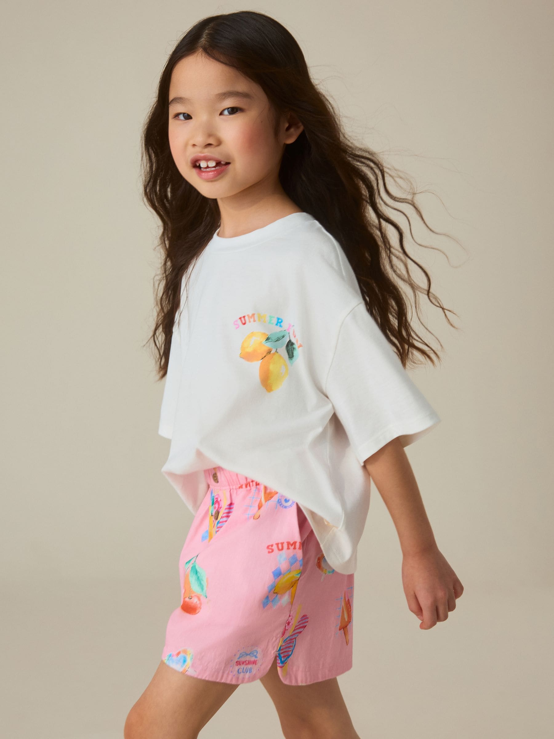 Little Bird by Jools Oliver Summer Rainbow Cotton Boxy T-Shirt and Shorts Set image 1