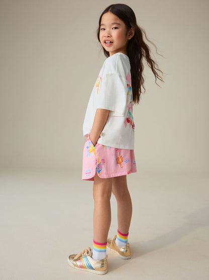 Little Bird by Jools Oliver Summer Rainbow Cotton Boxy T-Shirt and Shorts Set image 2