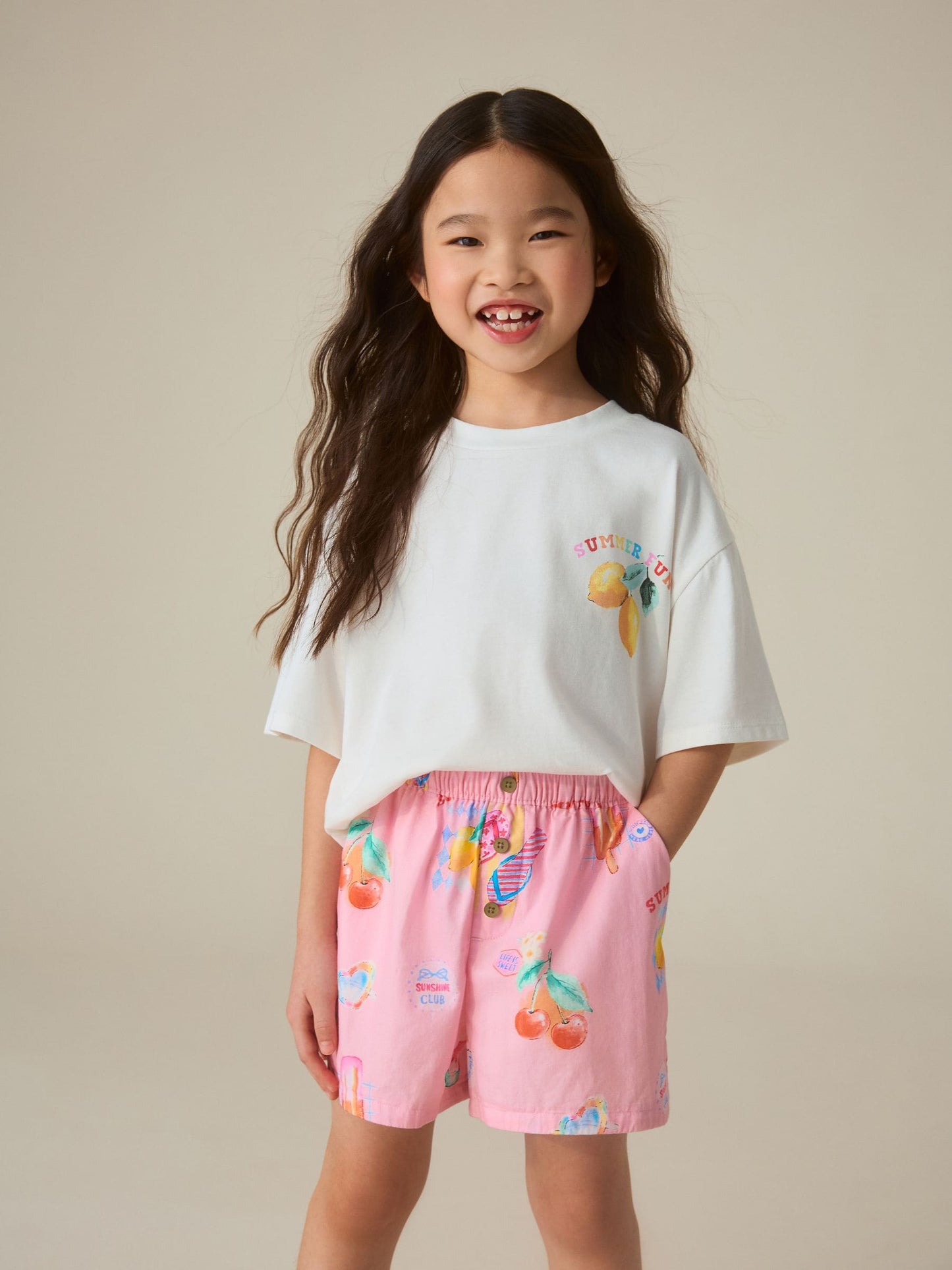 Little Bird by Jools Oliver Summer Rainbow Cotton Boxy T-Shirt and Shorts Set image 3