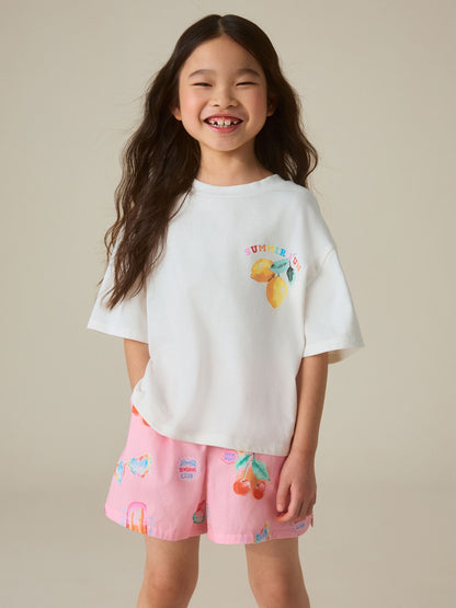 Little Bird by Jools Oliver Summer Rainbow Cotton Boxy T-Shirt and Shorts Set image 4