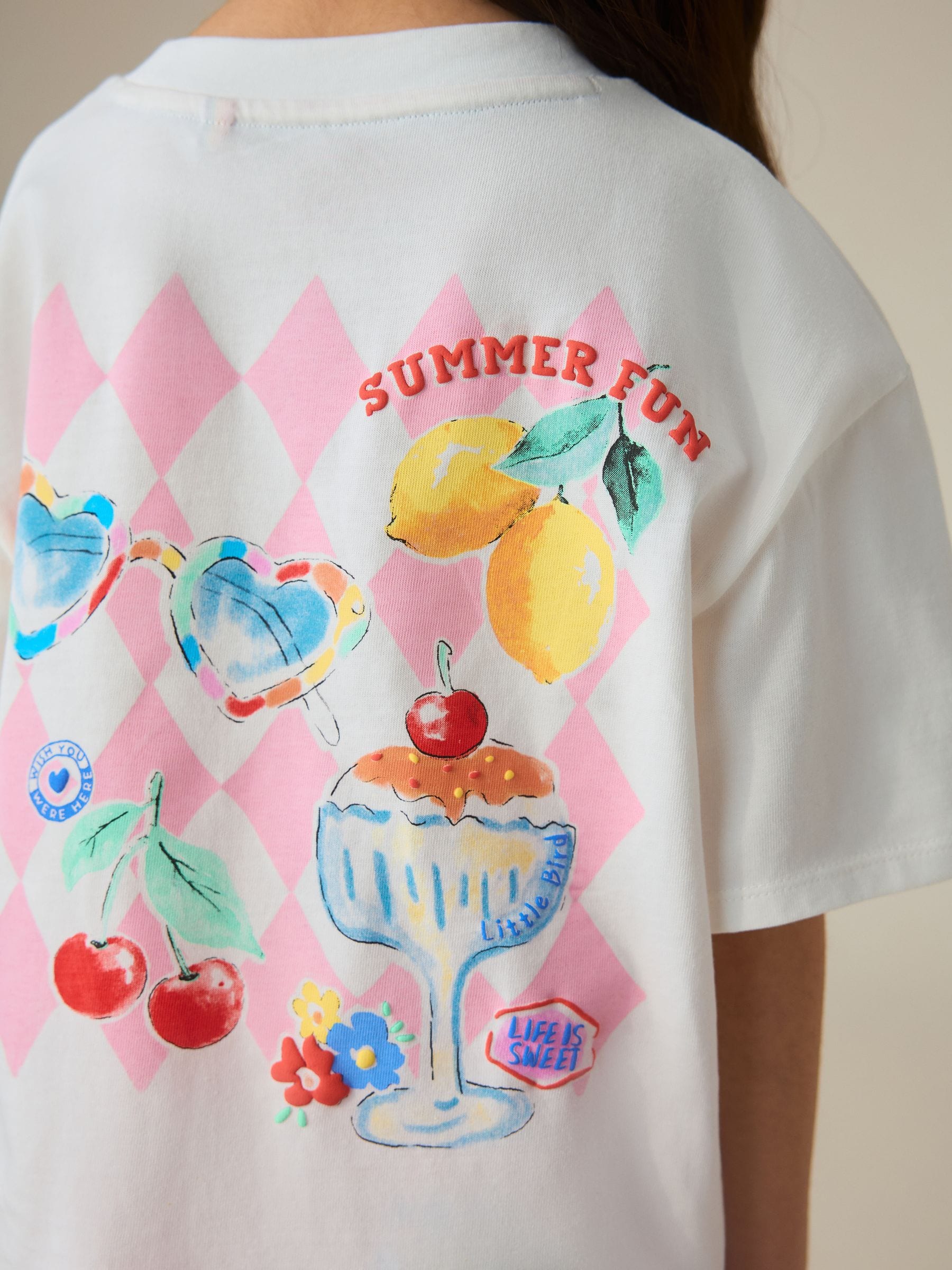 Little Bird by Jools Oliver Summer Rainbow Cotton Boxy T-Shirt and Shorts Set image 5