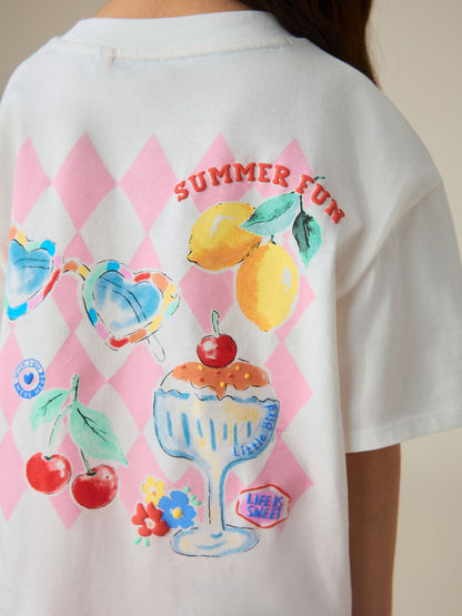 Little Bird by Jools Oliver Summer Rainbow Cotton Boxy T-Shirt and Shorts Set image 5