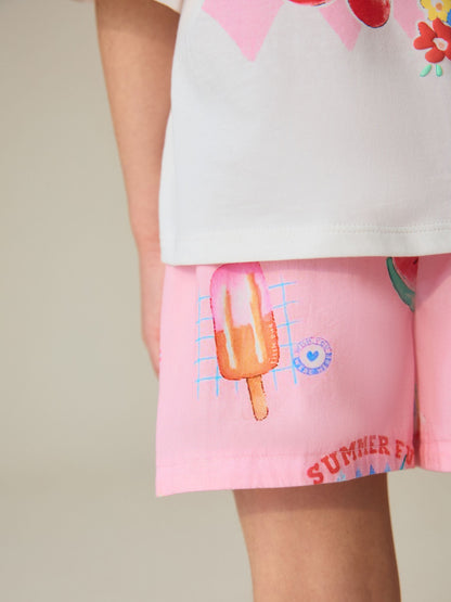 Little Bird by Jools Oliver Summer Rainbow Cotton Boxy T-Shirt and Shorts Set image 8