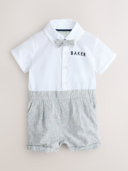 Baker by Ted Baker Blue/Navy Textured Smart Romper image 1
