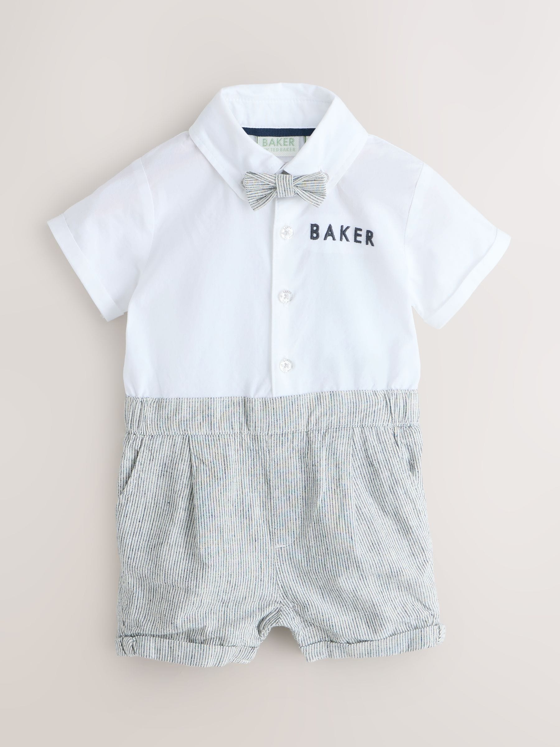 Baker by Ted Baker Blue/Navy Textured Smart Romper image 1