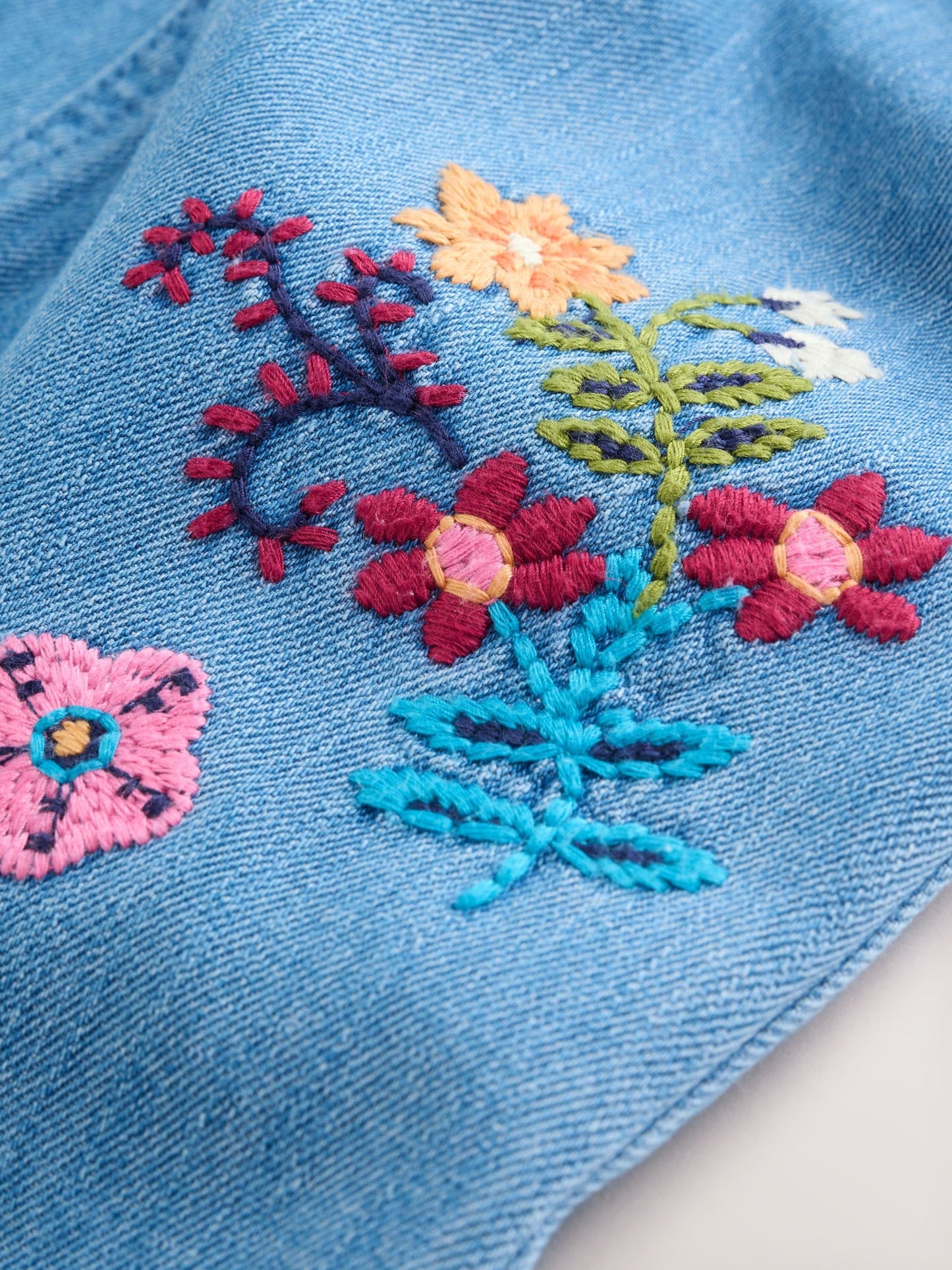 Embroidered Denim Baby Dungarees and Long Sleeve Bodysuit Set 2 Piece (0mths-3yrs)