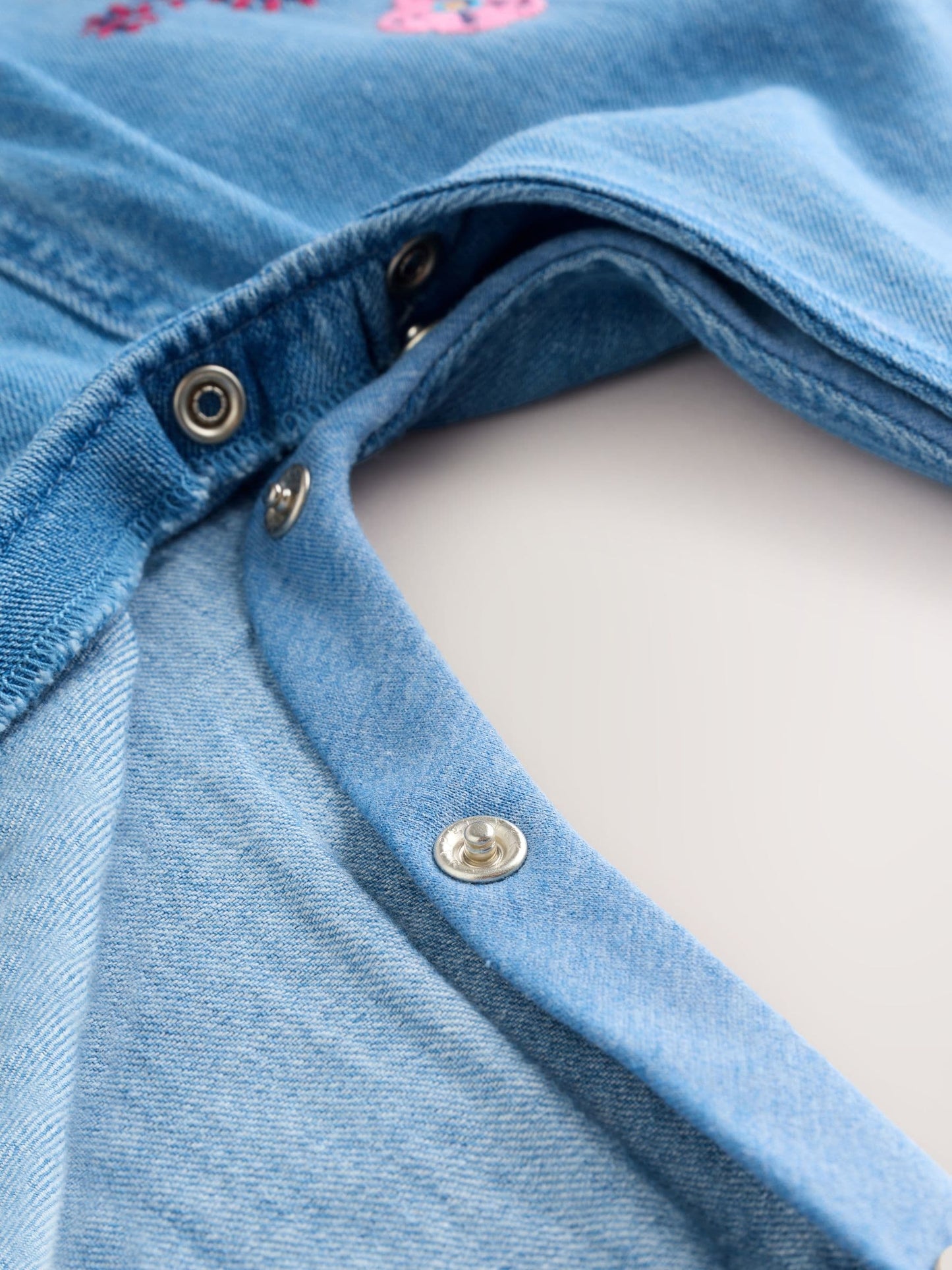 Embroidered Denim Baby Dungarees and Long Sleeve Bodysuit Set 2 Piece (0mths-3yrs)