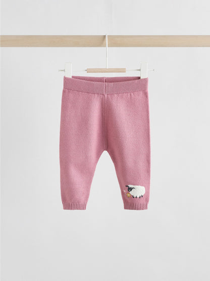 Pink Sheep Scene Baby Knitted Jumper and Leggings Set 2 Piece (0mths-2yrs) image 3