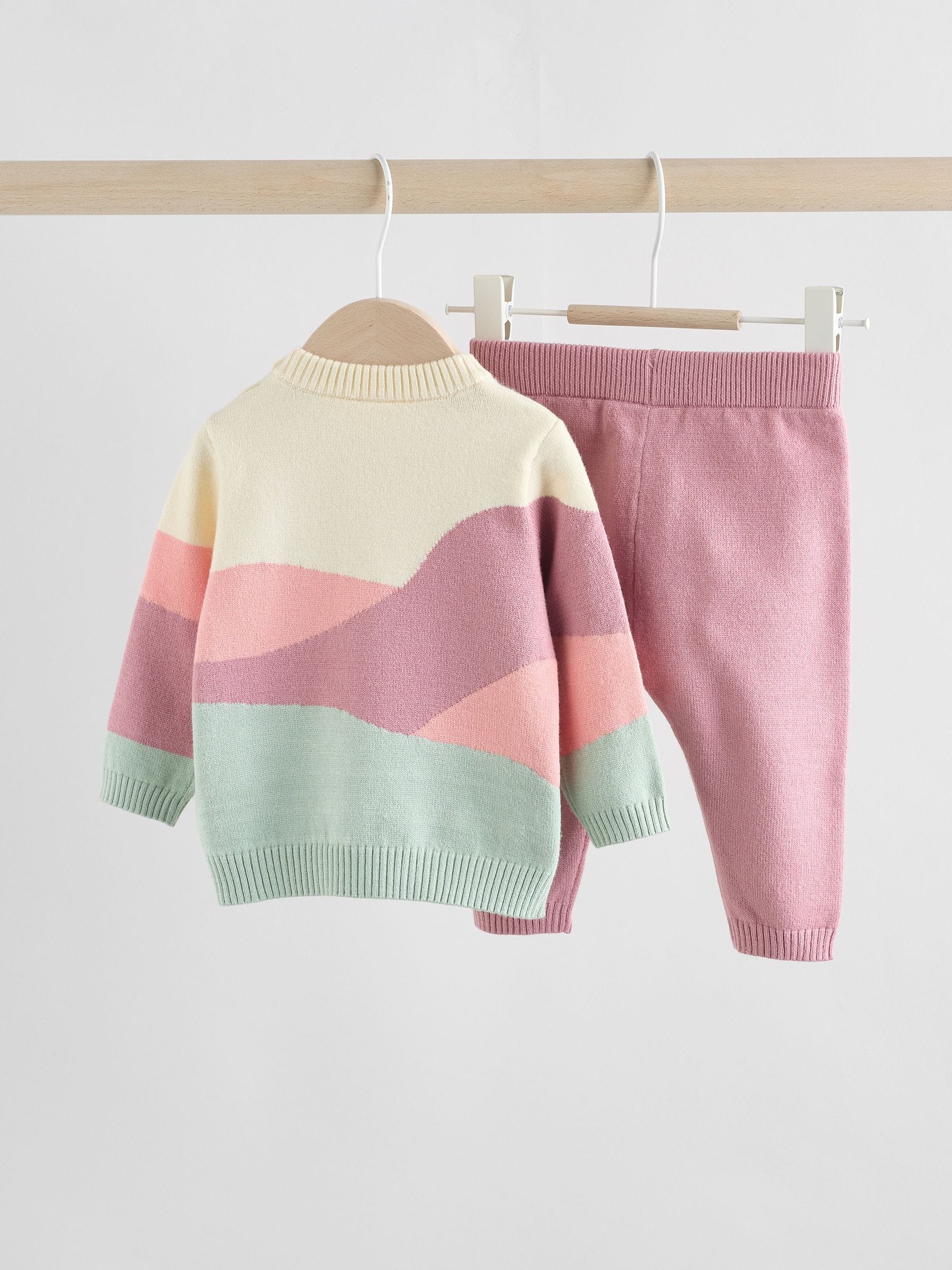 Pink Sheep Scene Baby Knitted Jumper and Leggings Set 2 Piece (0mths-2yrs) image 4