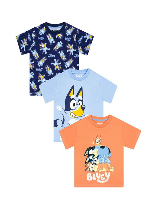 Character Blue Short Sleeve 100% Cotton T-Shirts 3 Pack image 1