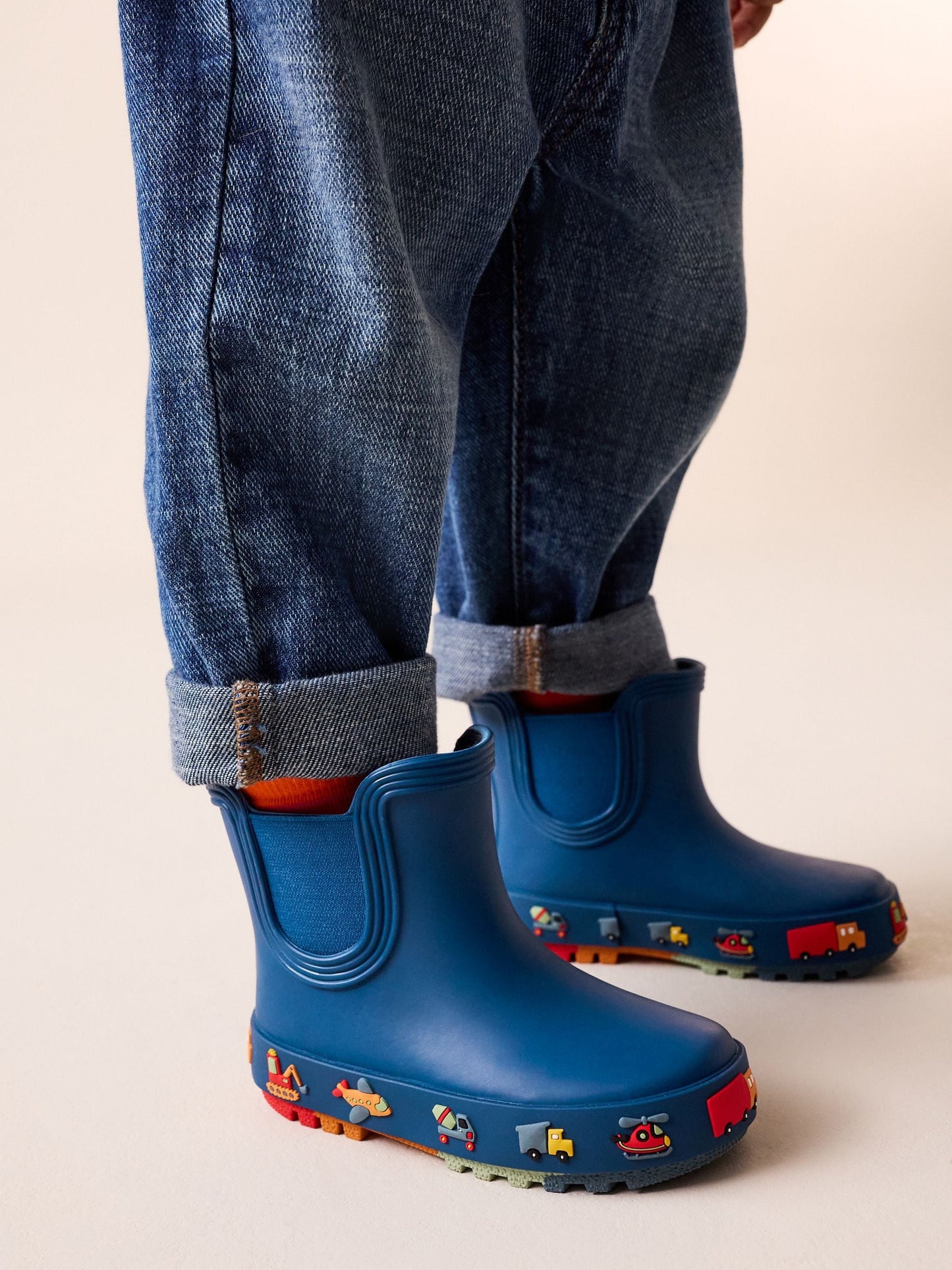Navy Transport Warm Lined Ankle Wellies image 2