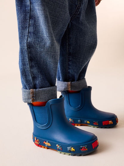 Navy Transport Warm Lined Ankle Wellies image 2