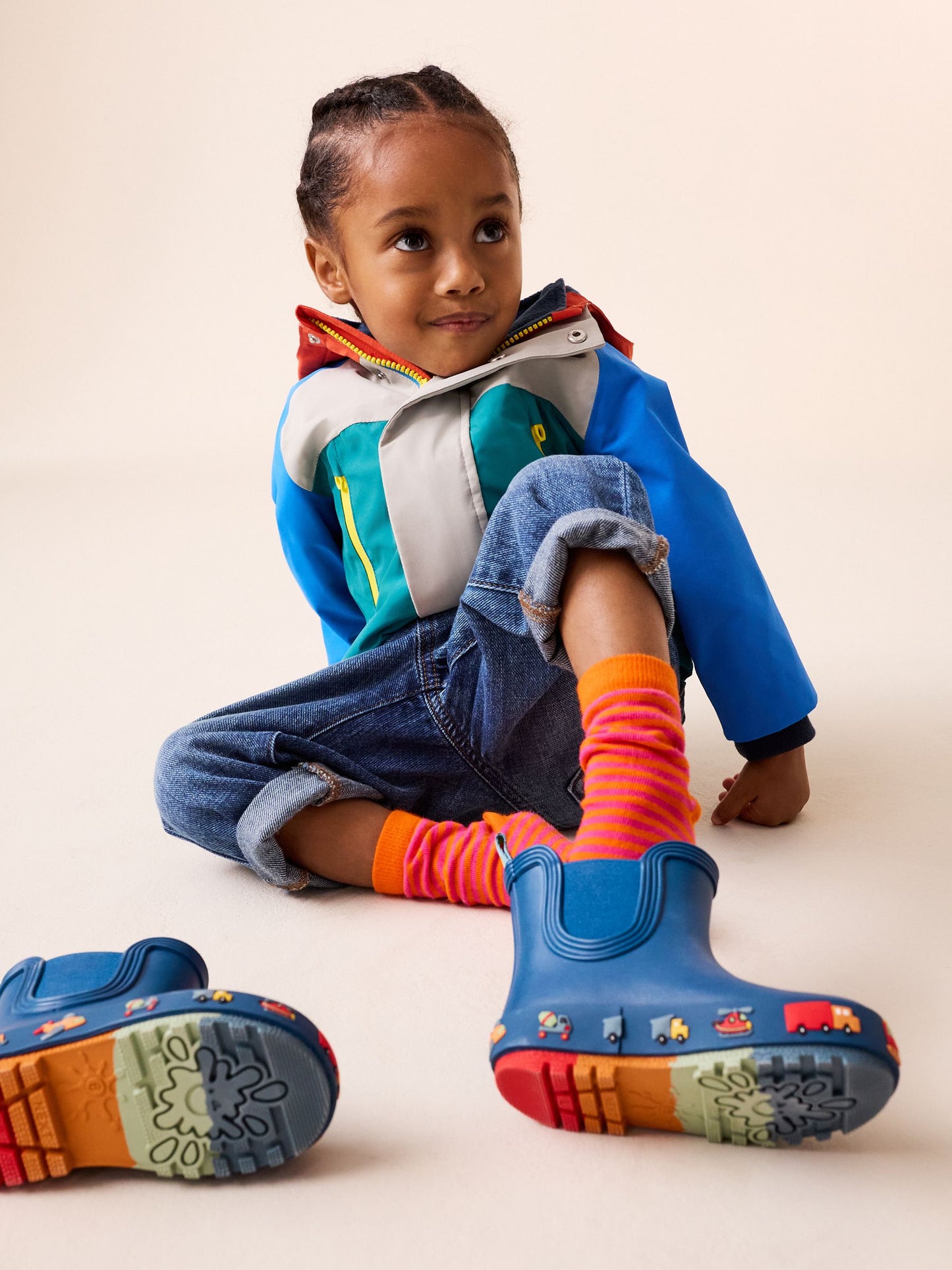 Navy Transport Warm Lined Ankle Wellies image 3