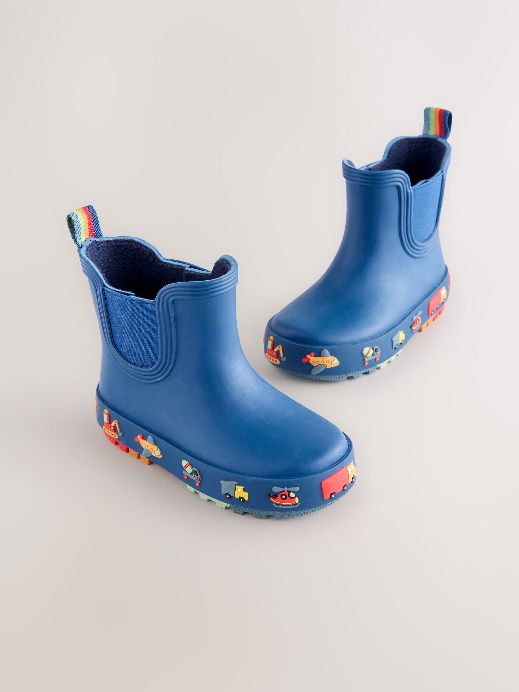 Navy Transport Warm Lined Ankle Wellies image 4