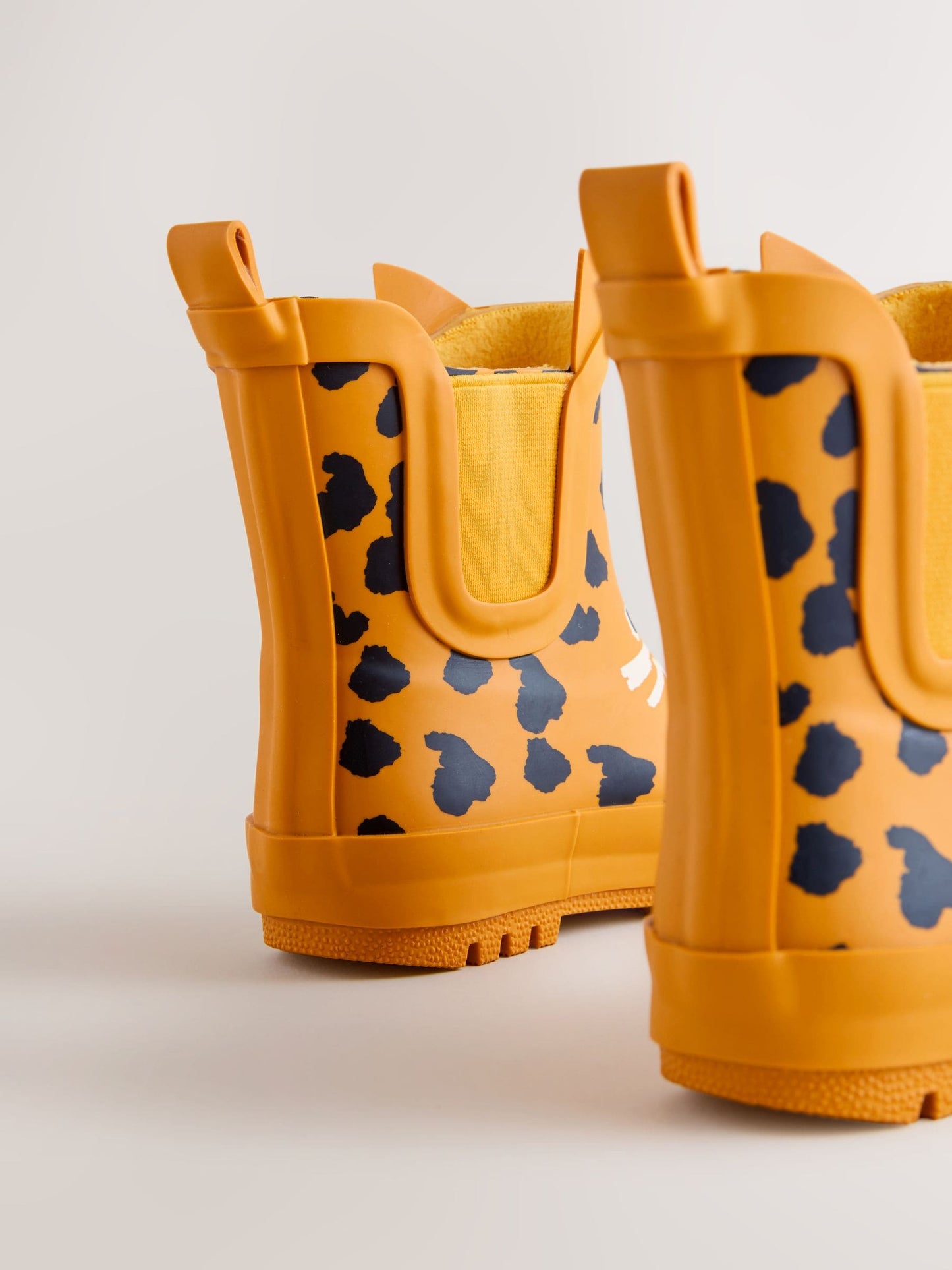 Yellow Leopard Print Warm Lined Ankle Wellies image 4