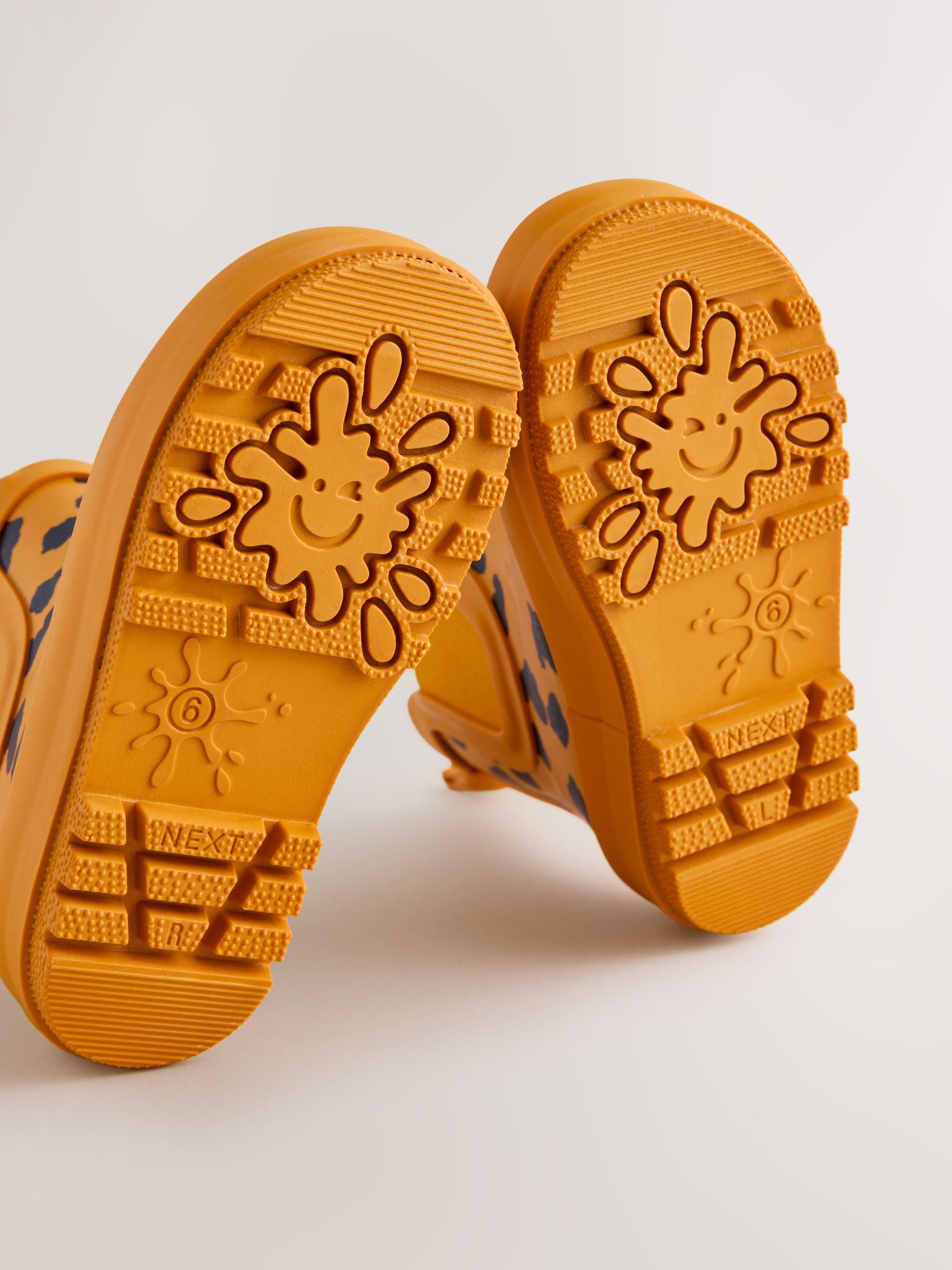 Yellow Leopard Print Warm Lined Ankle Wellies image 5