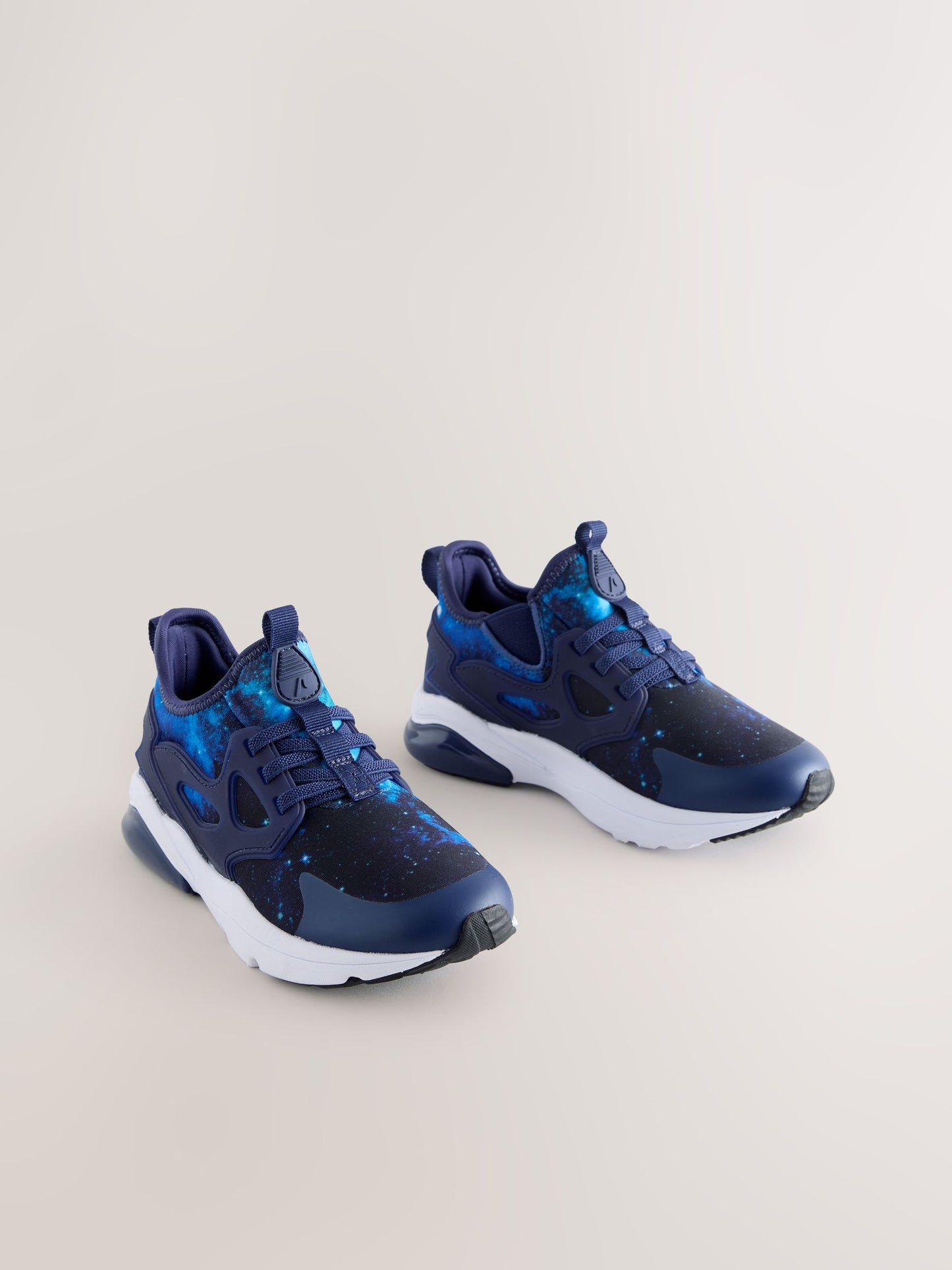 Blue Galaxy Standard Fit (F) Elastic Lace Trainers image 1
