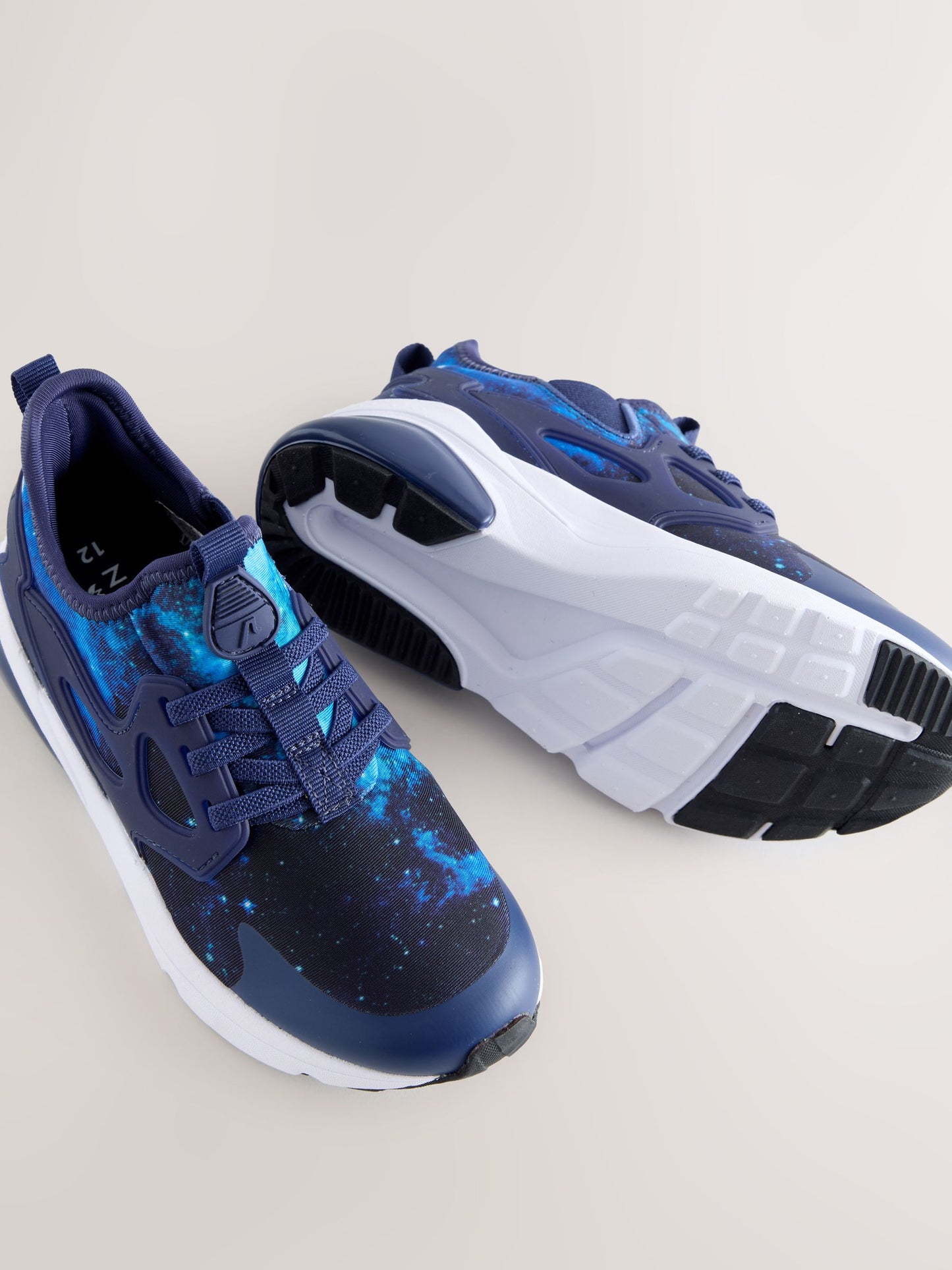 Blue Galaxy Standard Fit (F) Elastic Lace Trainers image 4