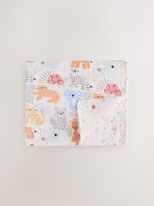 Safari Cotton Baby Muslin Blanket image 1
