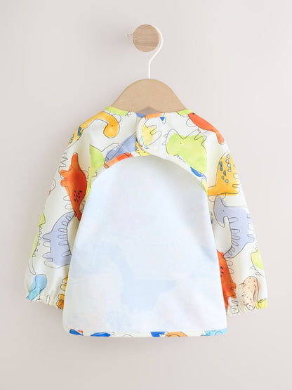 Blue Dinosaurs Weaning And Feeding Sleeved Bib image 2