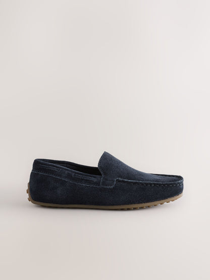 Suede Navy Wide Fit (G) Loafers image 2