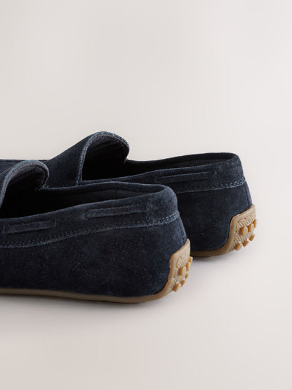 Suede Navy Wide Fit (G) Loafers image 4