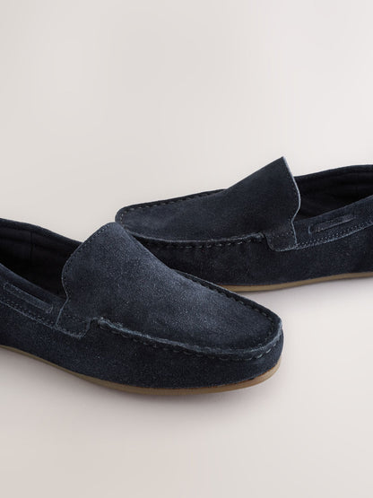 Suede Navy Wide Fit (G) Loafers image 5