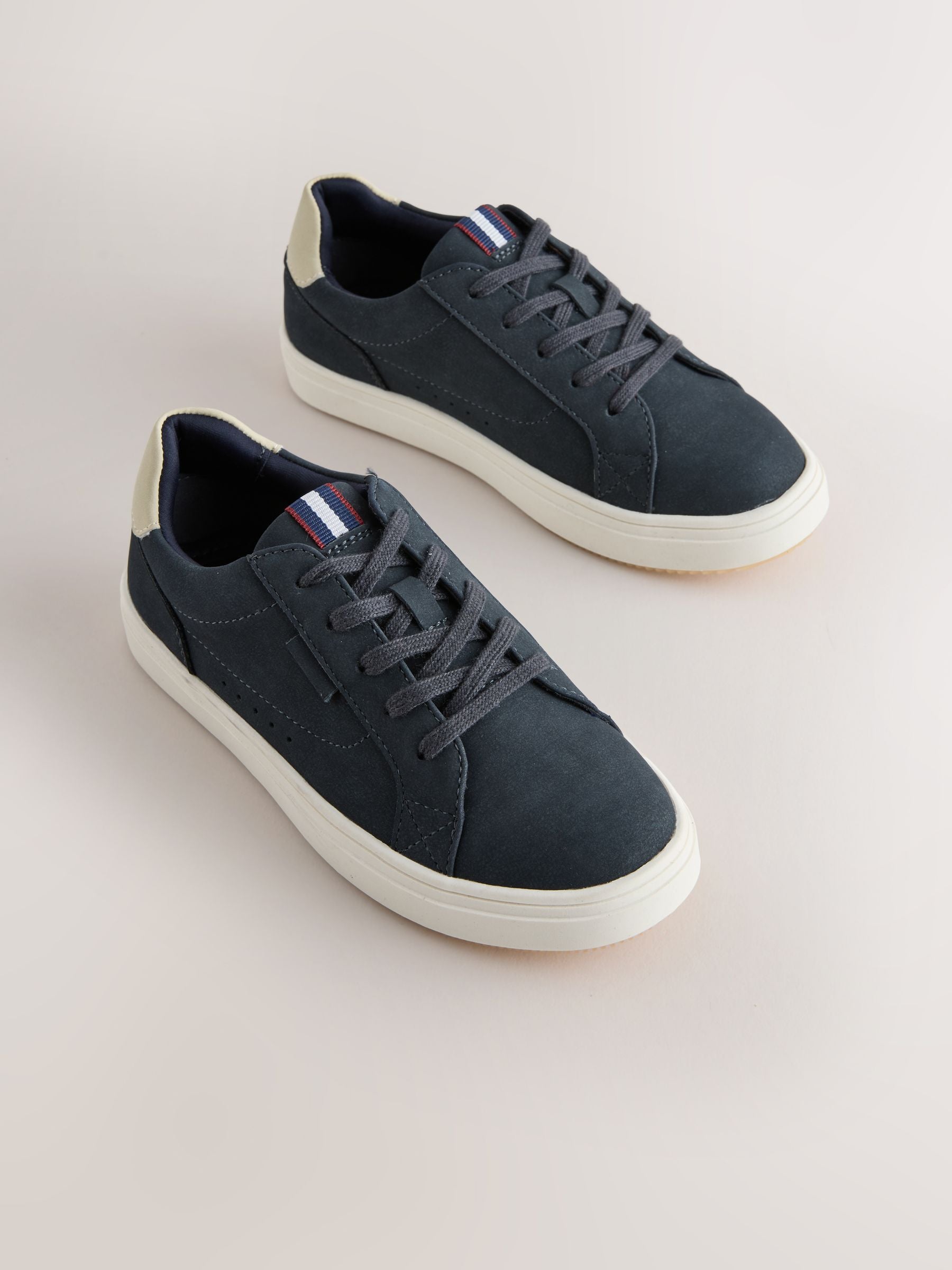 Navy Standard Fit (F) Lace up Smart Trainers image 1