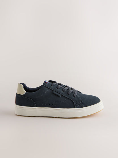 Navy Standard Fit (F) Lace up Smart Trainers image 2