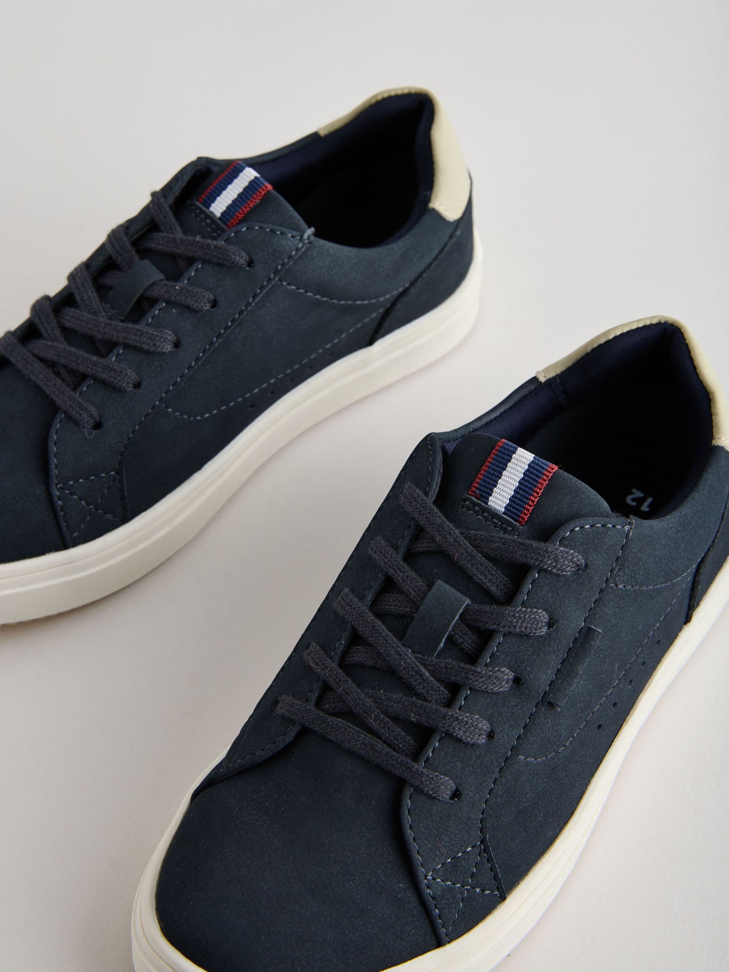 Navy Standard Fit (F) Lace up Smart Trainers image 3