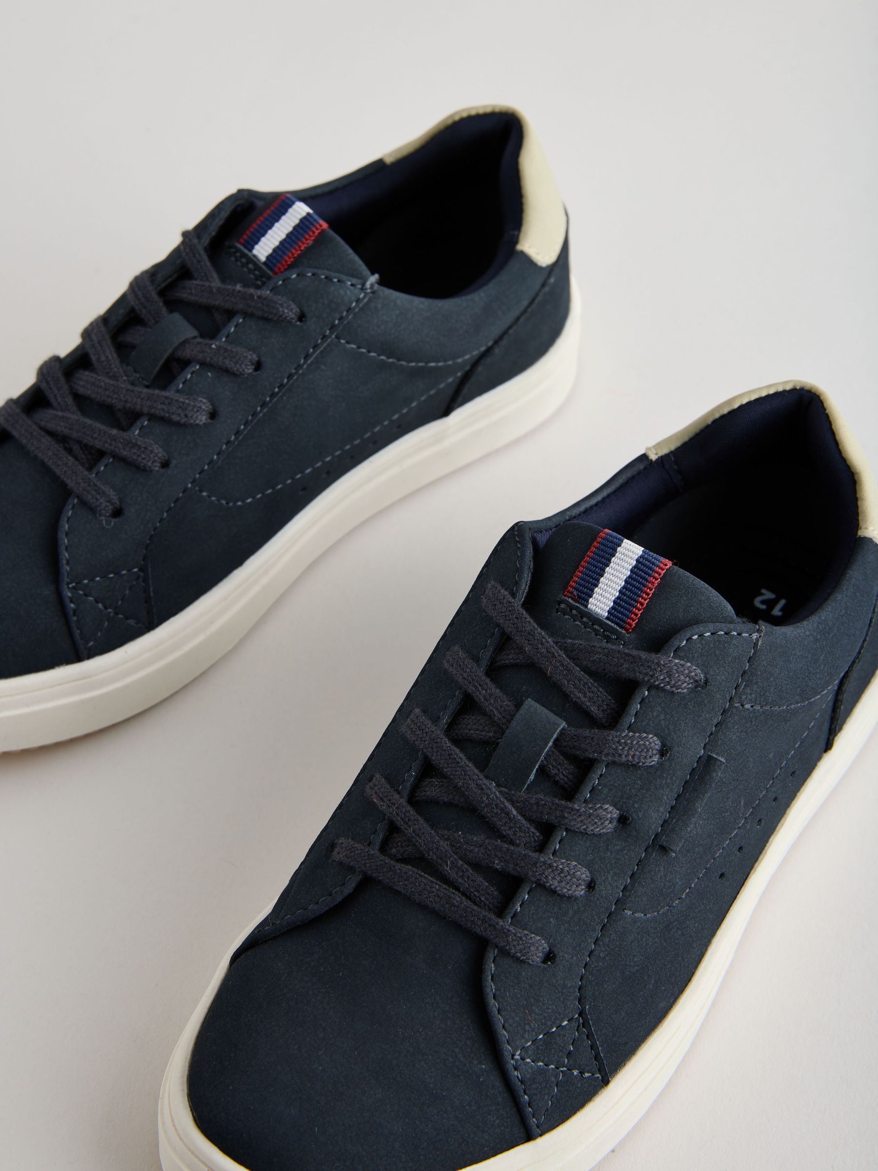 Navy Standard Fit (F) Lace up Smart Trainers image 3