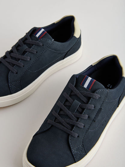 Navy Standard Fit (F) Lace up Smart Trainers image 3