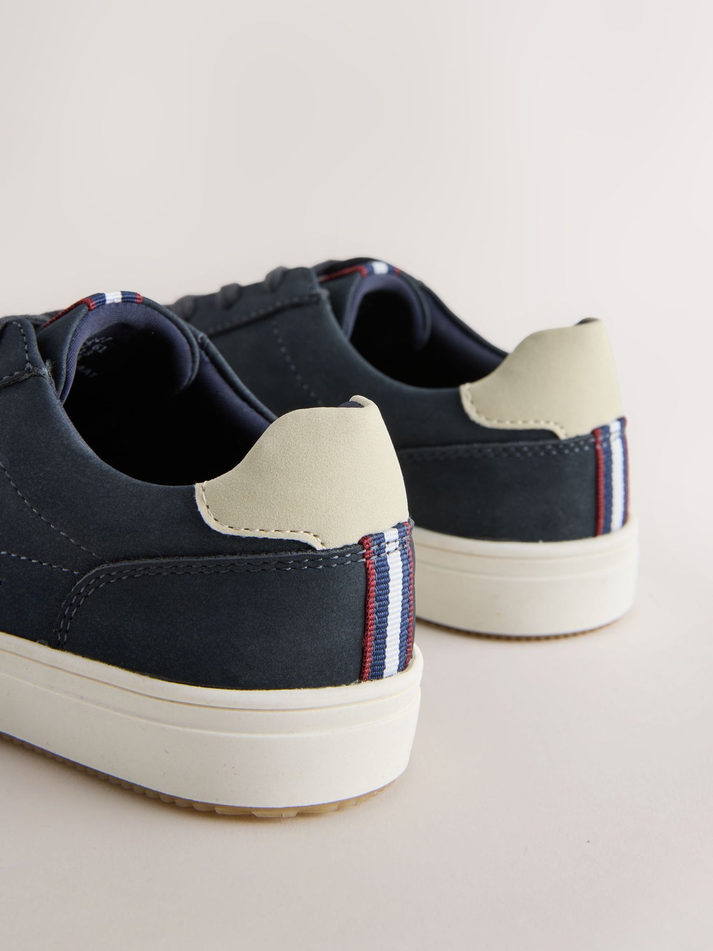 Navy Standard Fit (F) Lace up Smart Trainers image 4