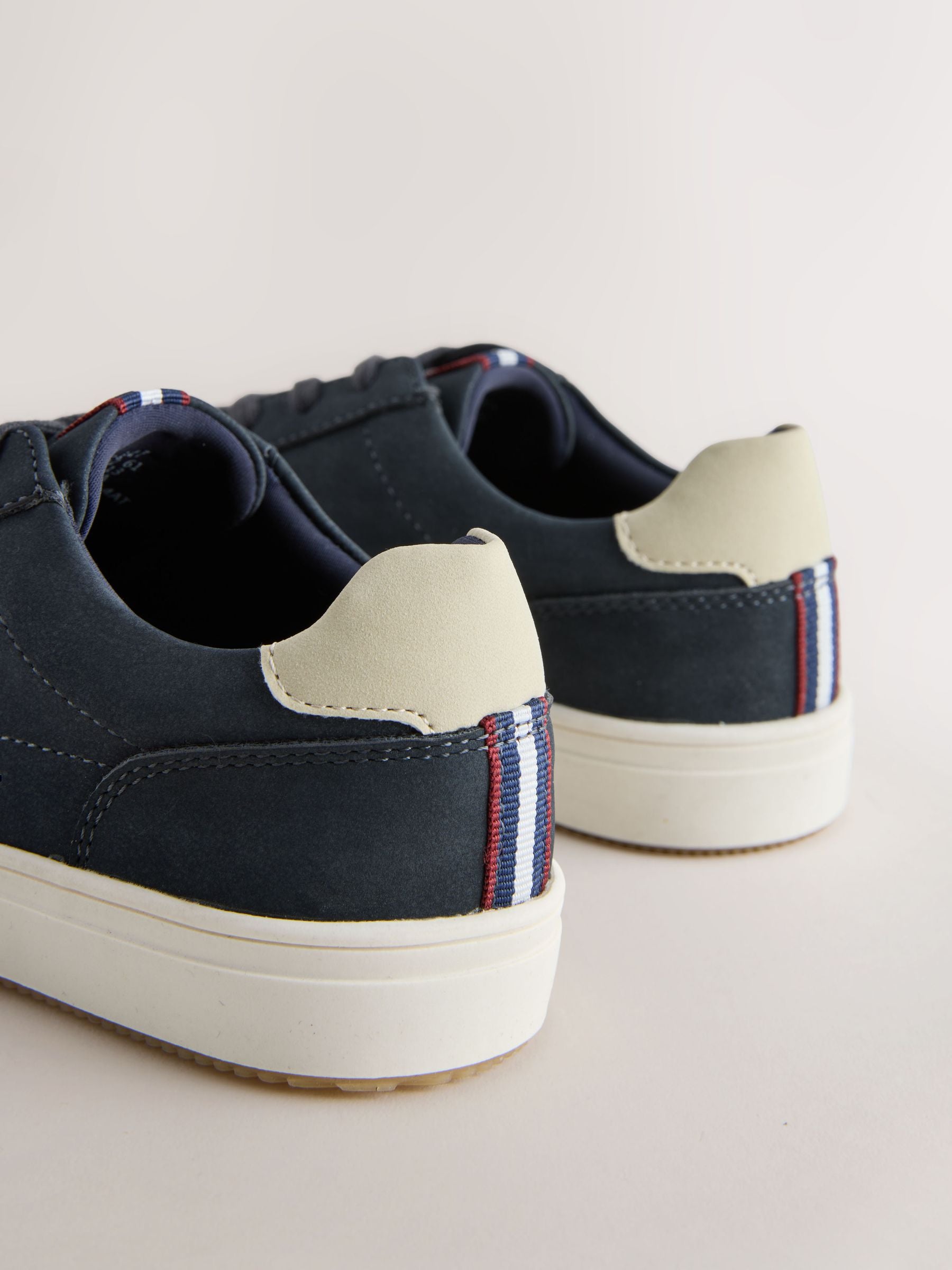Navy Standard Fit (F) Lace up Smart Trainers image 4