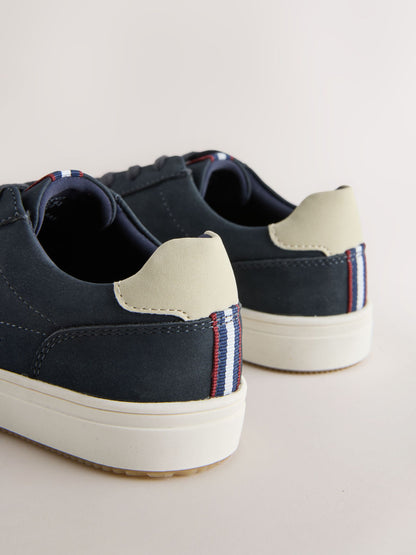 Navy Standard Fit (F) Lace up Smart Trainers image 4