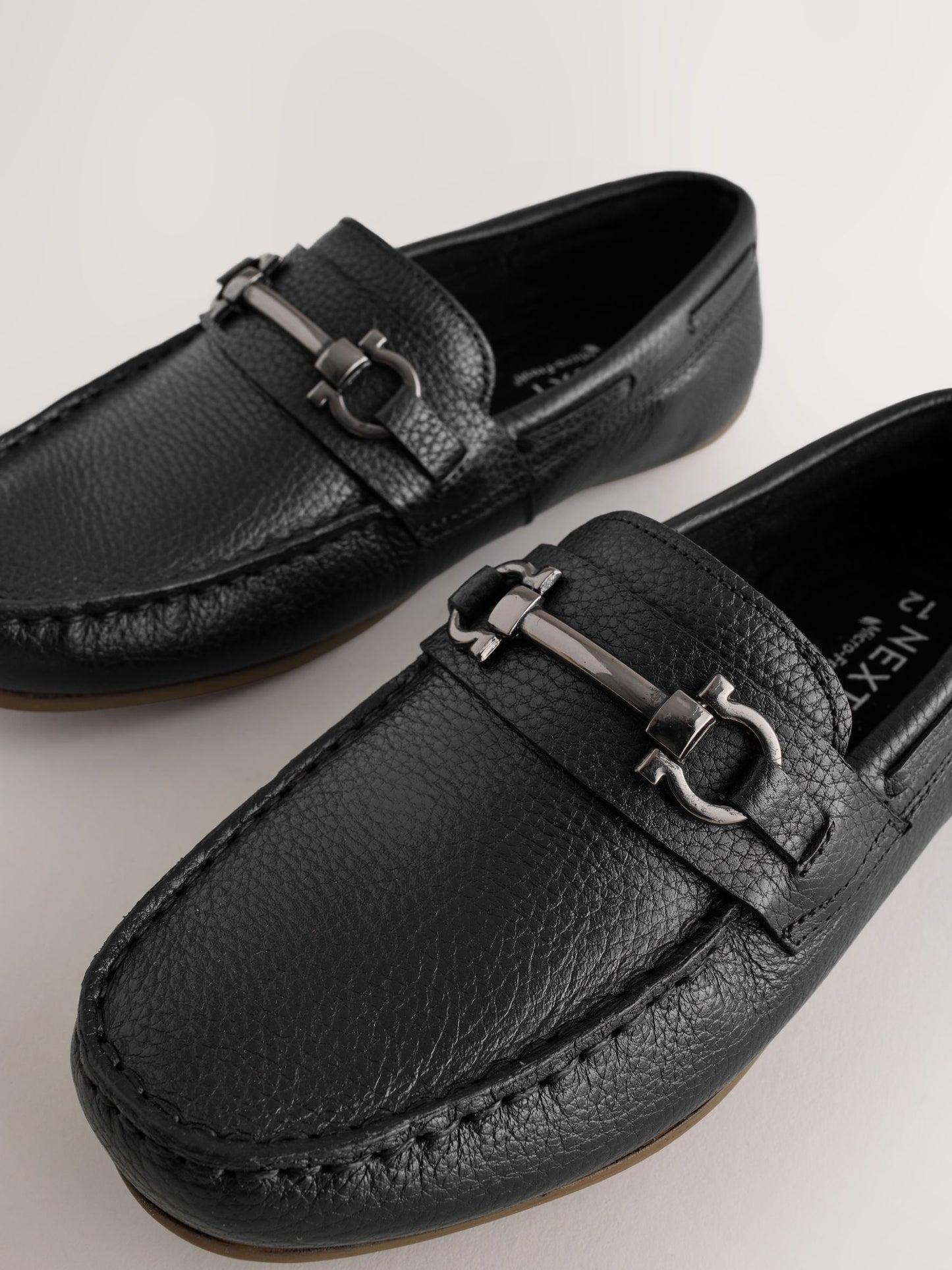 Black Leather Snaffle Standard Fit (F) Loafers image 3