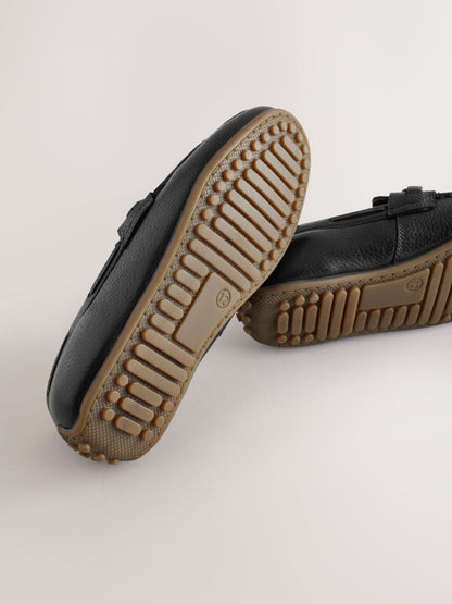 Black Leather Snaffle Standard Fit (F) Loafers image 5