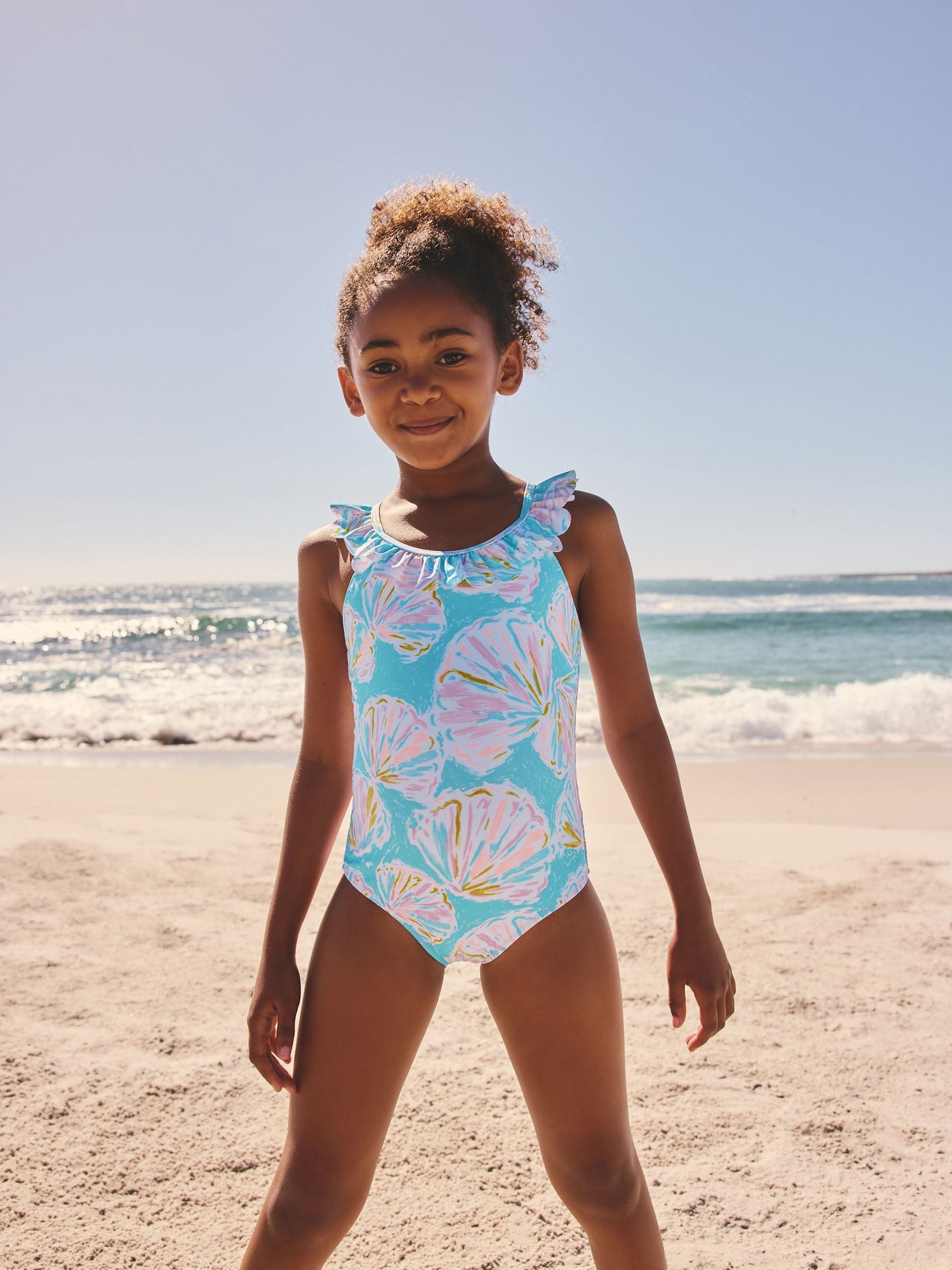 Dsiney Kidz - Blue Shell Frill Swimsuit (3-16yrs) image 2