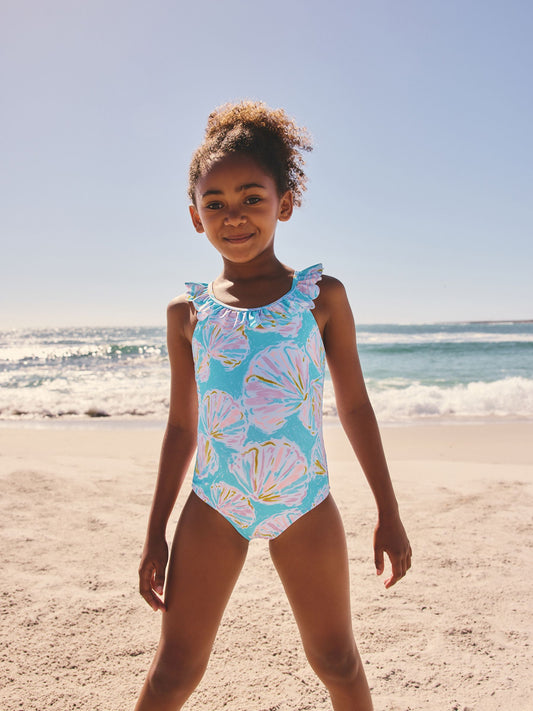 Dsiney Kidz - Blue Shell Frill Swimsuit (3-16yrs) image 2