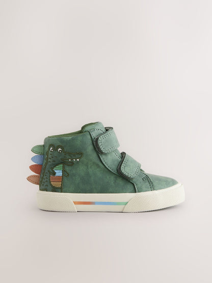 Green Crocodile Standard Fit (F) Touch Fastening Boots image 3