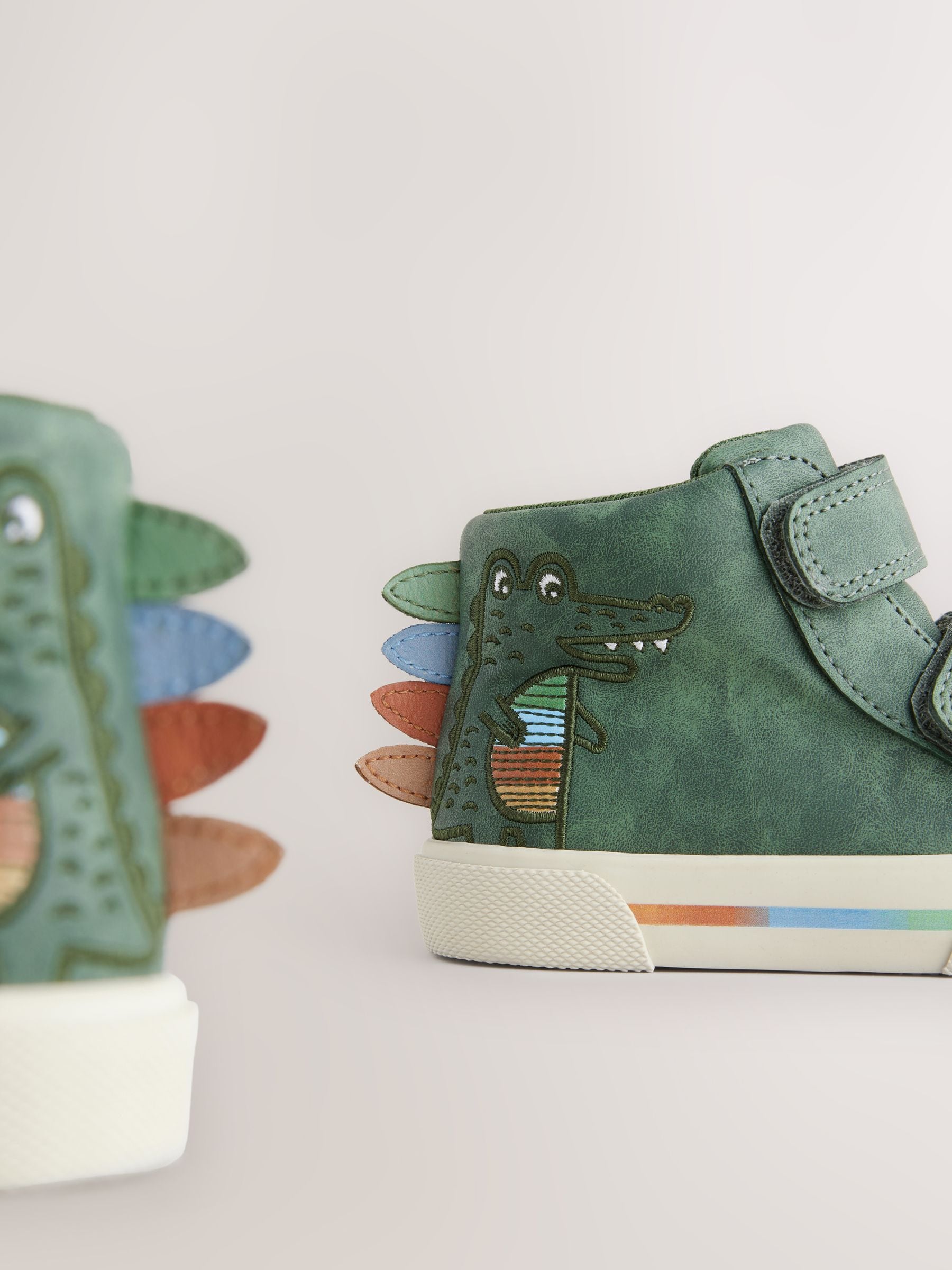 Green Crocodile Standard Fit (F) Touch Fastening Boots image 4