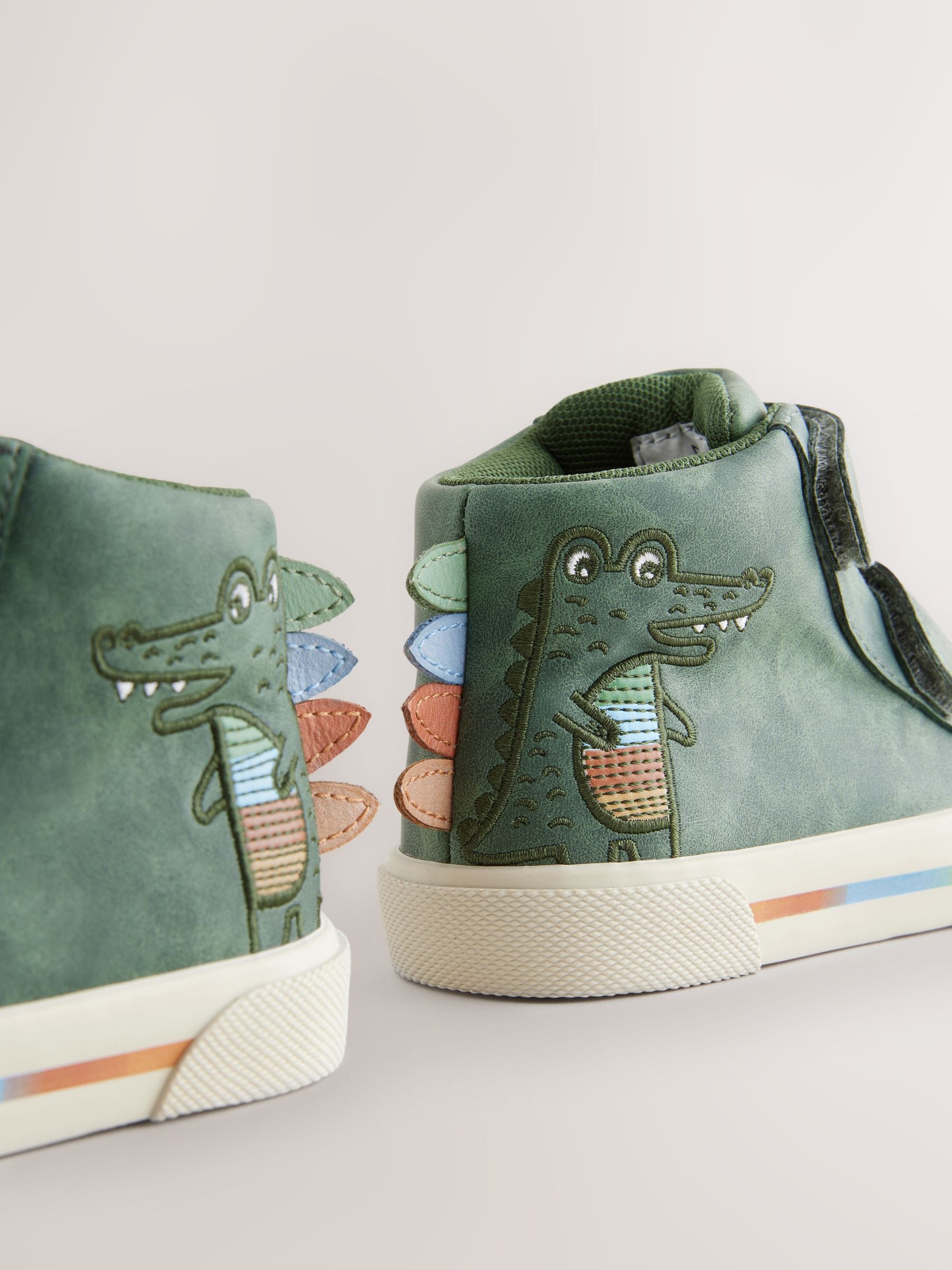 Green Crocodile Standard Fit (F) Touch Fastening Boots image 6