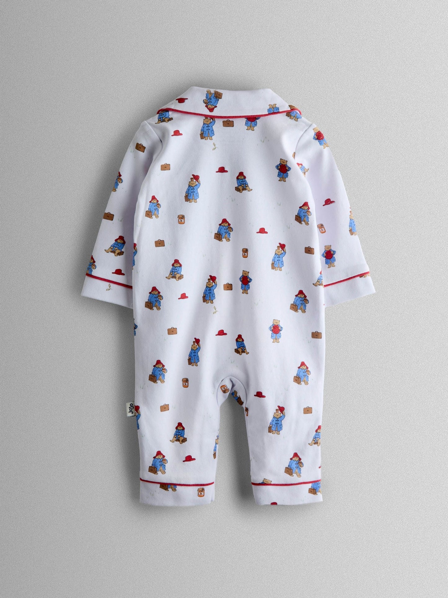 JoJo Maman Bébé White Paddington™ Print Jersey Romper Pyjama image 2