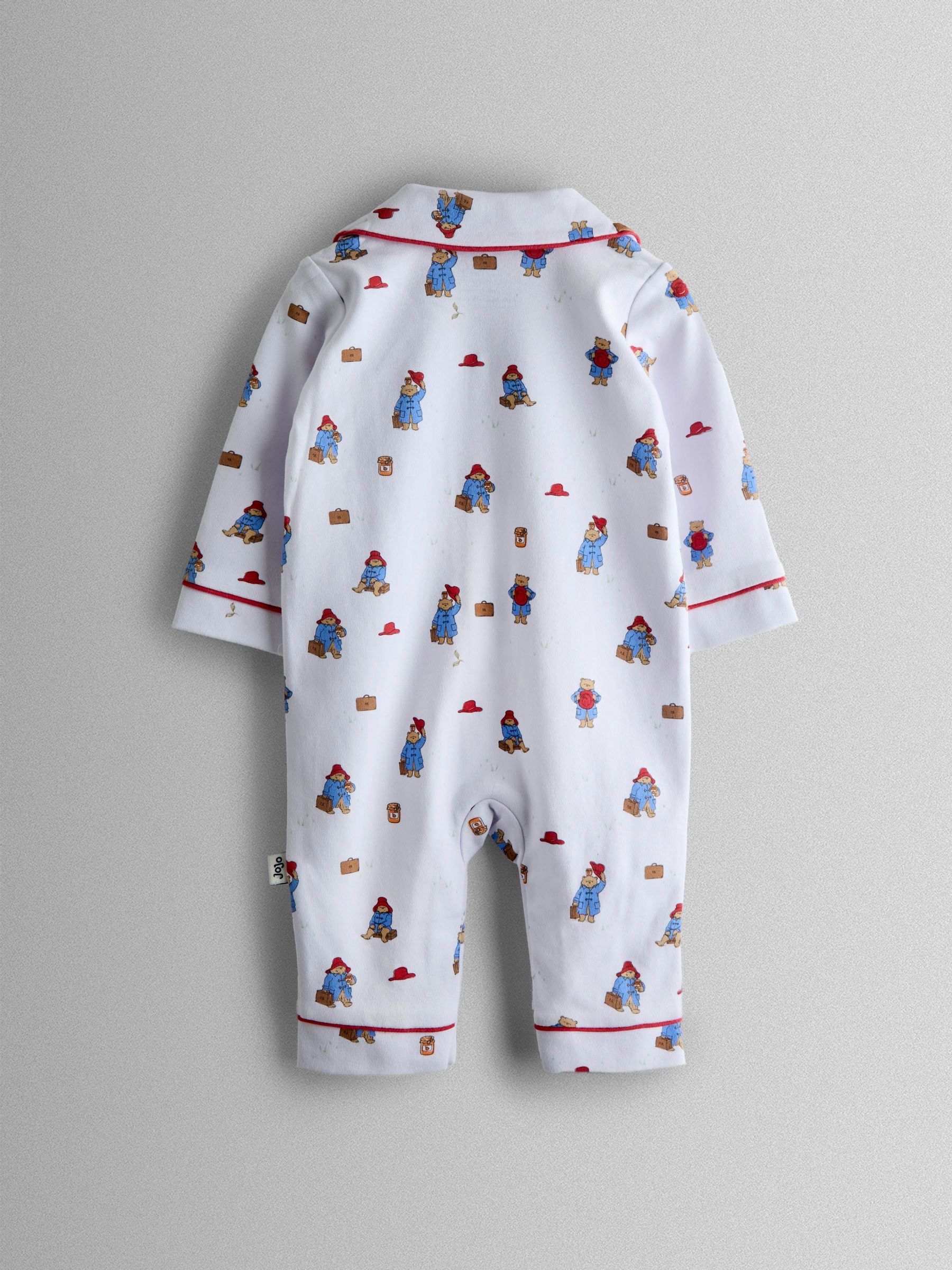 JoJo Maman Bébé White Paddington™ Print Jersey Romper Pyjama image 2