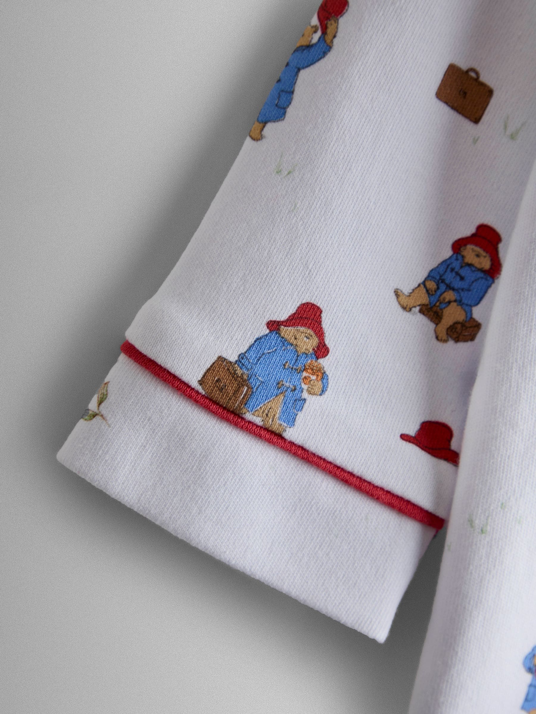 JoJo Maman Bébé White Paddington™ Print Jersey Romper Pyjama image 3