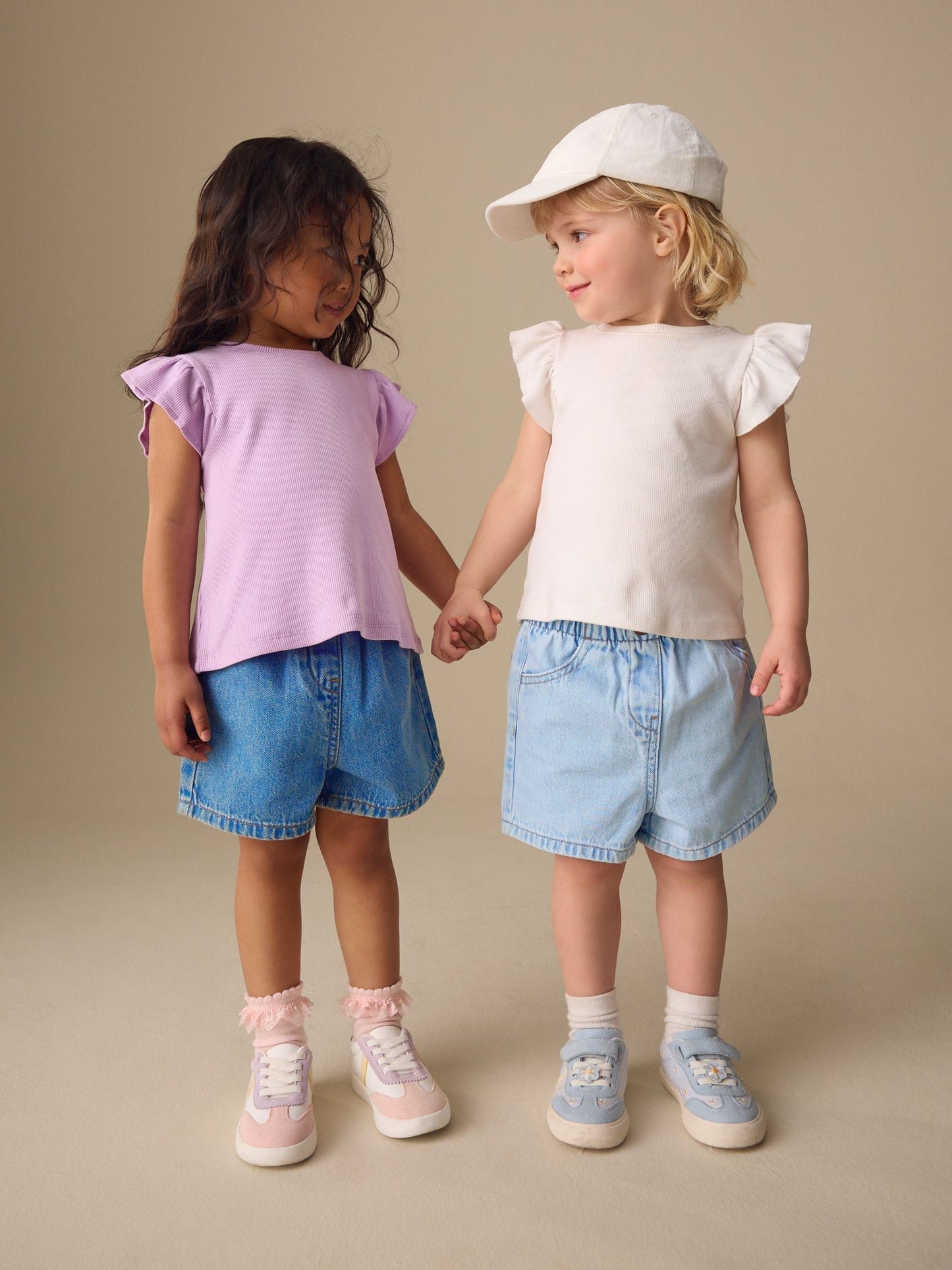 Dsiney Kidz - Mid Blue & Dark Blue Denim Pull On Shorts 2 Pack (3mths-10yrs) image 3