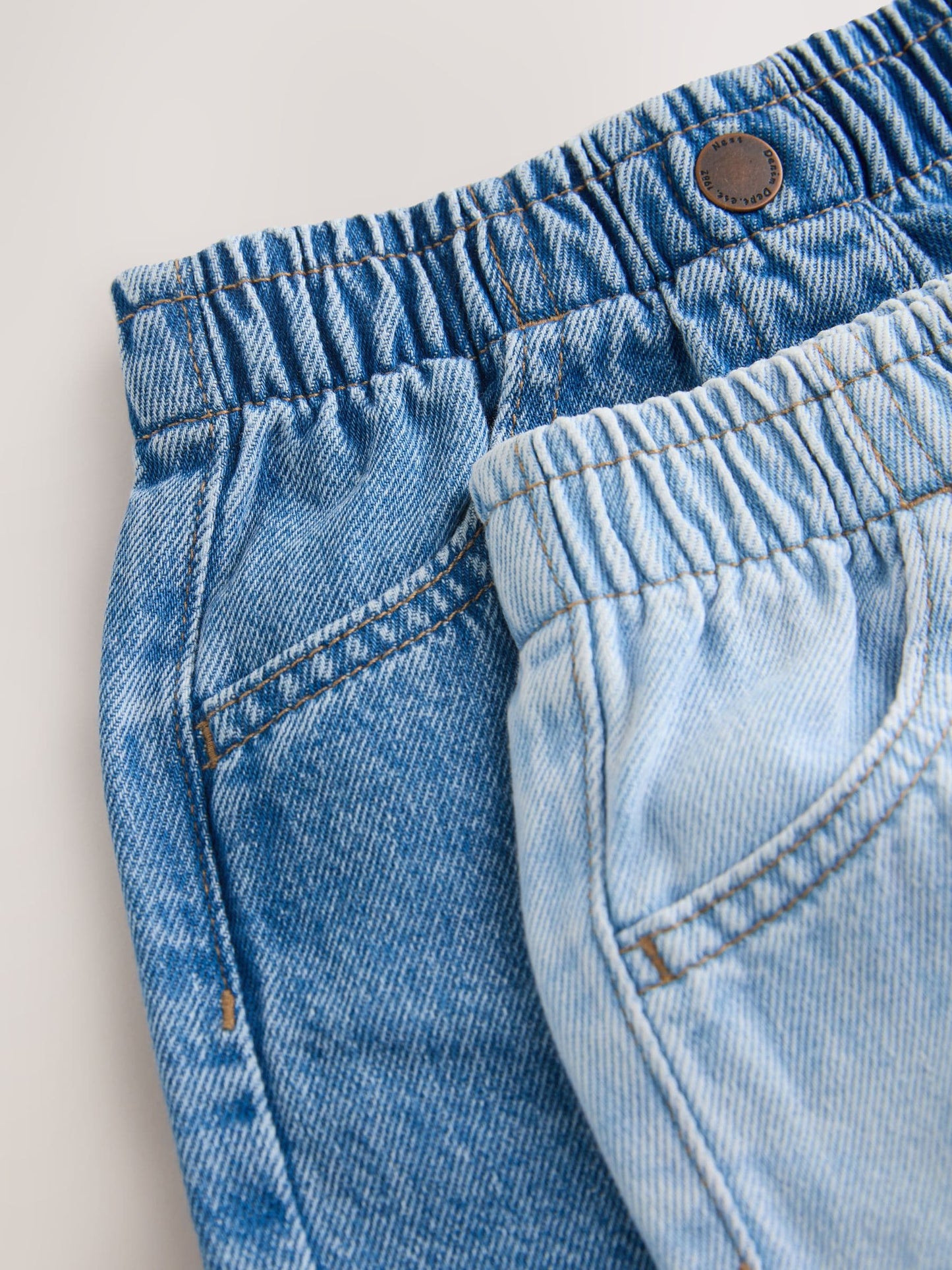 Dsiney Kidz - Mid Blue & Dark Blue Denim Pull On Shorts 2 Pack (3mths-10yrs) image 8